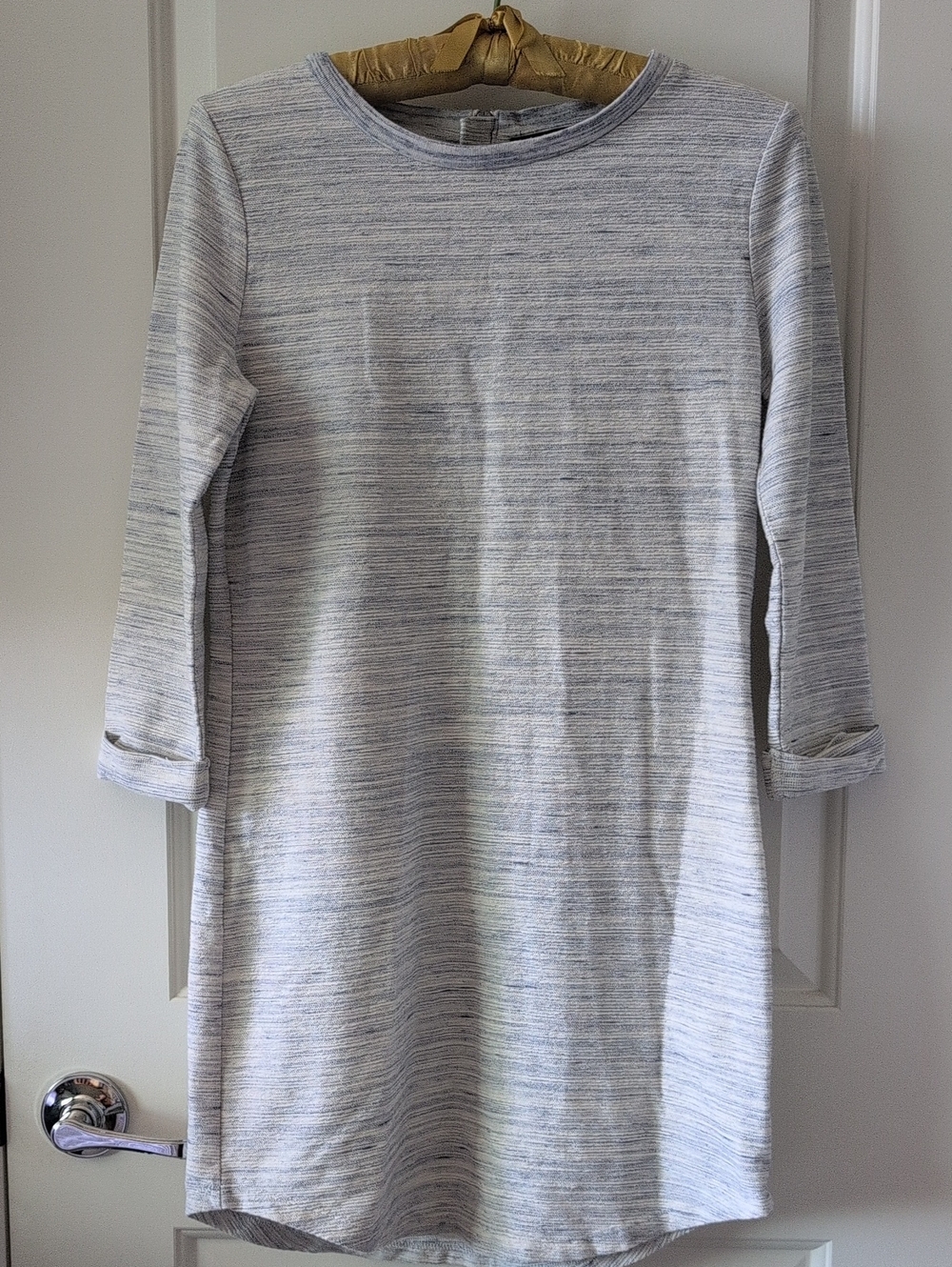GAP Light Heather Gray Striped Midi Dress